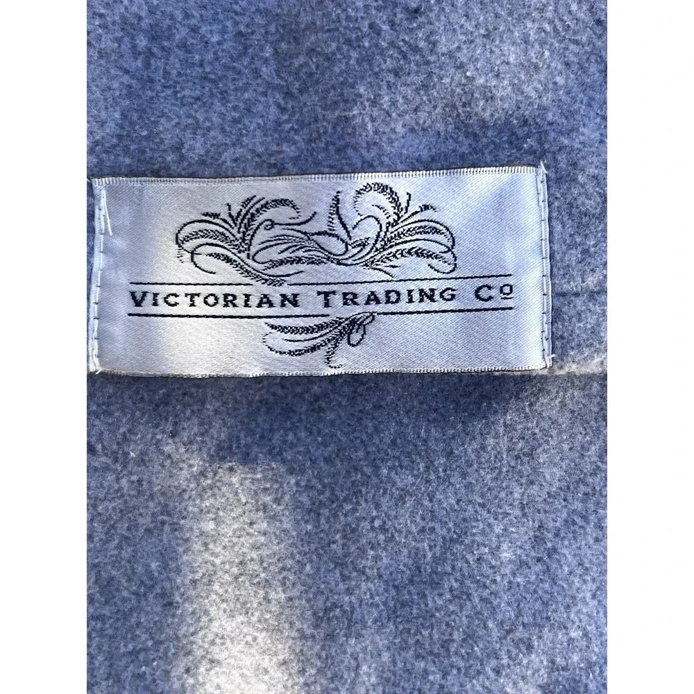 Victorian Trading Co Grey Embroidered Heart Hot Water Bottle Cover ONLY Folk Art